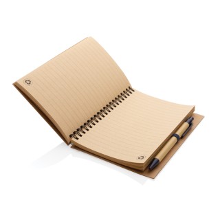 Cuaderno de espiral kraft con bolígrafo promocional